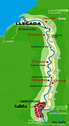 Mapa del recorrido del Sella