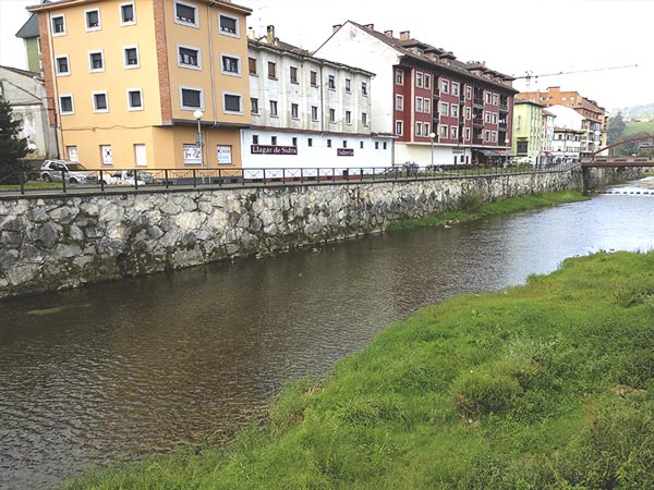 El río Güeña a su paso por la ciudad de Cangas de Onís